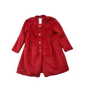 Blueberi Boulevard Red Faux Fur Sparkle Holiday Dress Coat Girls 6X